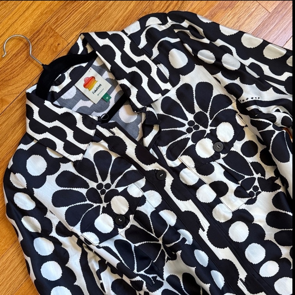 New Amthropologie Farm Rio Palermo Long-Sleeve Belted Midi Dress Size M - Picture 8 of 8